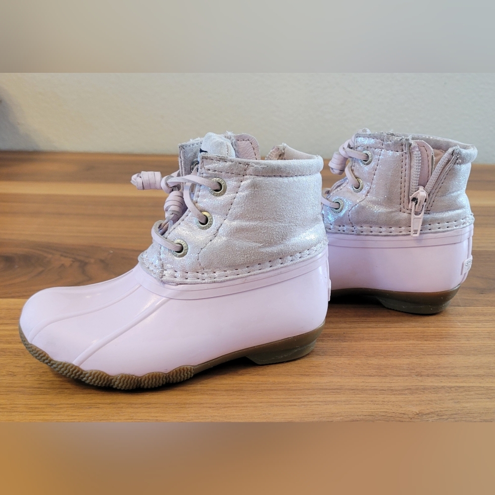 Sperry Kids Light Pink Lace-Up Boots